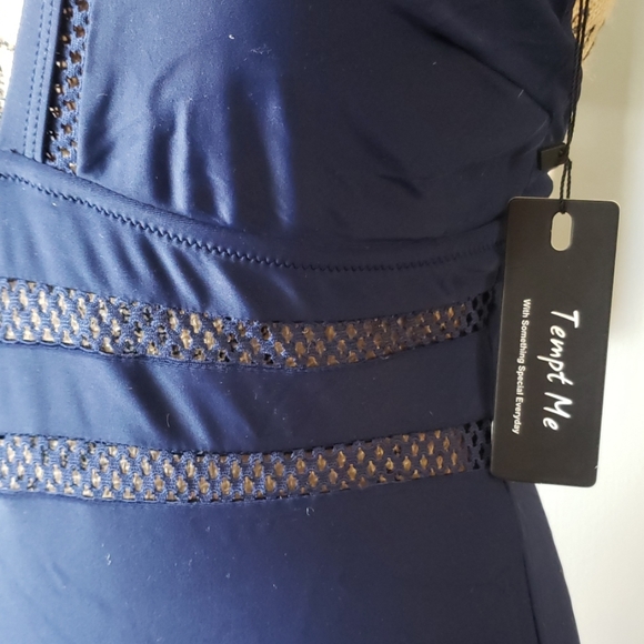 Tempt Me One piece navy blue swimsuit size medium - Picture 3 of 6